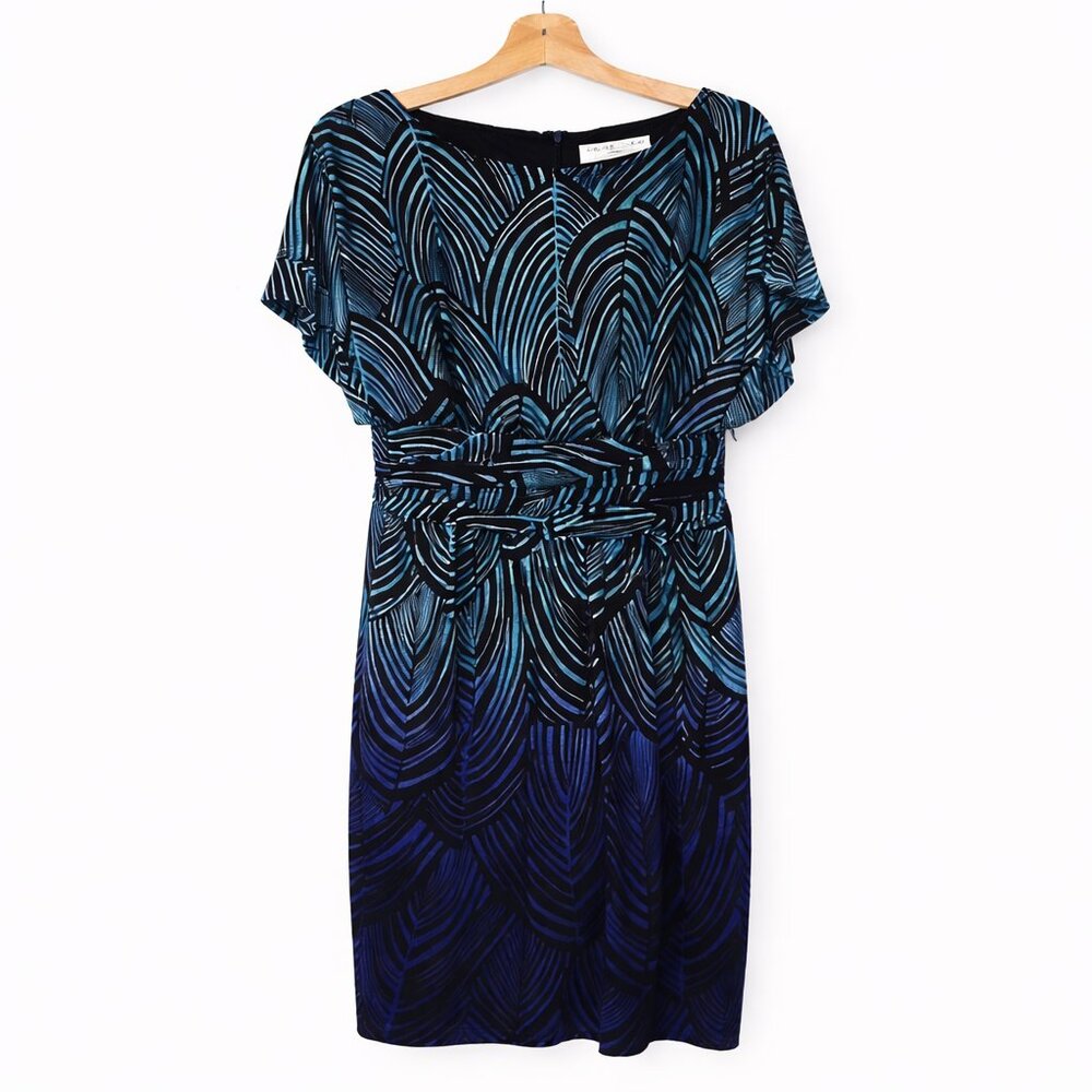 TRINA TURK | Blue Ombre Palm Print Dress – Women’s Size 8 - Picture 2 of 6